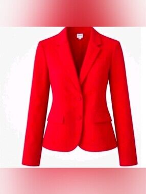 J.Crew Factory Red Two-Button Tailored Crepe Blazer Jacket Size 6P